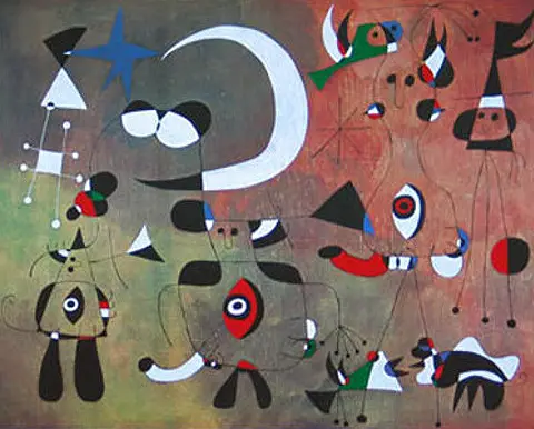 People in the Night Joan Miro